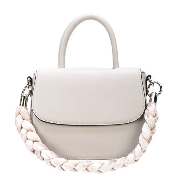 CHRISTIAN SIRIANO GREY BAG WITH VELVET BRAID HANDBAG145 - Picture 1 of 6